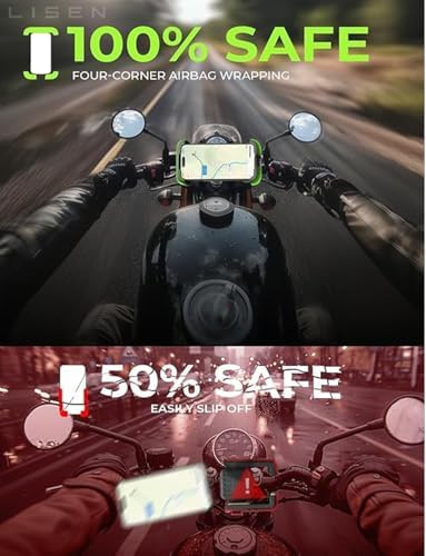 LISEN Bike Phone Holder, [Super Easy Install] Motorcycle Phone Mount Ebike Accessories Bicycle Handlebar Holder Mount Gifts for Adults Kids Men MountainMiniBikeScooter GearAccessories Black for 2 Pack - Image 5