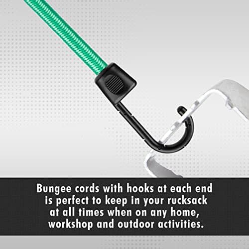 CARTMAN 16-Pack 8 mm Bungee Cords with Coated Steel Hooks - Image 4