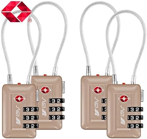 TSA Accepted Luggage Travel Lock, Set-Your-Own Combination Lock for School Gym Locker, Luggage Suitcase Baggage Locks, Filing Cabinets, Toolbox, Case (Titanium, 4 Pack) - Image 2