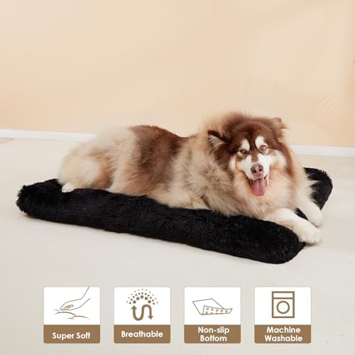 EHEYCIGA Fluffy Dog Crate Bed, Plush XX Large Dog Pillow, Black - Image 7