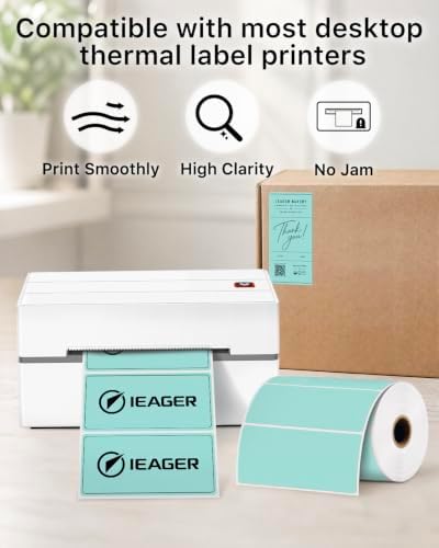 iEager 4x2 Inch Thermal Labels, Green Durable Thermal Printer Stickers - Image 5