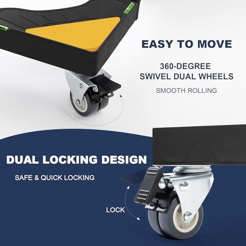 W B D WEIBIDA Mobile Roller with 4 Locking Wheels, Adjustable Furniture Dolly Mini Fridge Stand Appliance Dollys Cart Washer Pedestal for Portable Washing Machine, Dryer, Refrigerator - Image 3