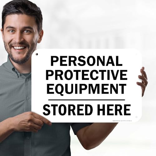 Personal Protective Equipment Stored Here Sign, 12x18 Inches, 55 mil thick HDPS (high density polystyrene), Made in USA by My Sign Center - Image 2