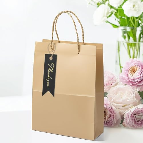 G2PLUS High-end Metallic Gold Thank You Tags, 100PCS 2.8'' x 0.8'' Gift Tags with String for Arts and Crafts,Gift Wrapping (Black) - Image 5