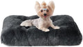 EHEYCIGA Fluffy Dog Crate Bed for Small Dogs, Plush Crate Pad, Dark Grey by EHEYCIGA
