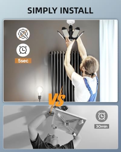 Adiding Rotatable LED Garage Light 2 Pack, Brighter Basement Ceiling Lights - Image 3