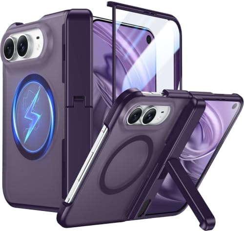 Temdan Magnetic for iPhone Duo Case Ultra Fold with Hidden Stand, Purple by Temdan