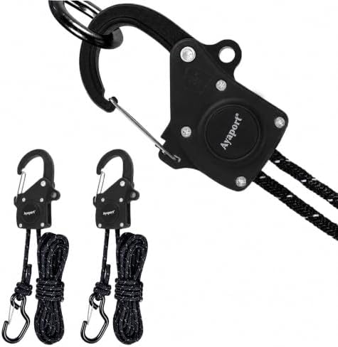 Ayaport 1/4" Adjustable Rope Tie Down Ratchet 2Pack, 15FT Ratchet Rope by Ayaport