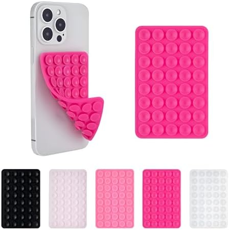SHENGXIN 2 Pack Silicone Double-Sided Suction Grip – 40 Cups per Side, Strong Hold for iPhone, Galaxy, Pixel, Android – Hands-Free for Selfies & Videos (Rose Red) - Image 2