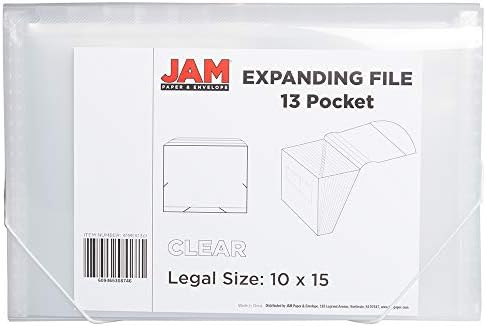 JAM PAPER Accordion Folders - 13 Pocket Plastic Expanding File - Legal Size - 10 x 15 - Clear - Sold Individually - Image 3