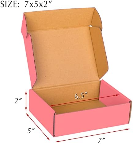 Pink Cardboard Corrugated Boxes - 7x5x2, 30 Pack Small Shipping Boxes for Mailing & Packaging - Image 2