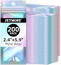 JETMORE Holographic Bags, 200 PCS Mylar Bags, 2.4x5.9in Resealable Bags by Jetmore