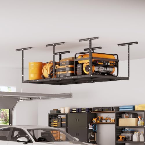 4x8ft Overhead Garage Storage Rack, 750LBS Capacity, Hammertone - Image 2