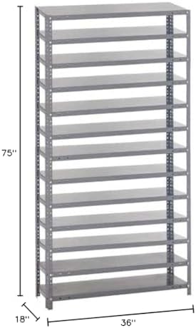 Quantum Storage Systems 1875-000 Shelving Unit for Shelf Bin System (Bins Sold Separately), 18" W x 36" D x 75" H - Image 2
