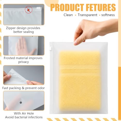 50 Pcs 8 x 10 Inch Frosted Zipper Bags for Clothes Bathing Suit - Image 3
