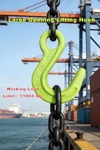 Heavy Duty Weight Large Opening Lifting Hooks 2 Pack 11904 lbs G80 Alloy Steel Crane Hook for Equipment Lifting, Harbor Transport, Construction Work【2 Pack *5.4t】 - Image 2