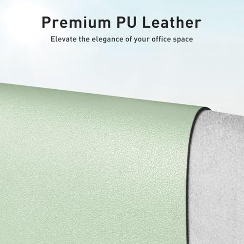 Aothia Large PU Leather Desk Pad Protector – Non-Slip Mouse Pad & Writing Mat for Office/Home, Waterproof, Easy to Clean (31.5" x 15.7", Aqua) - Image 2