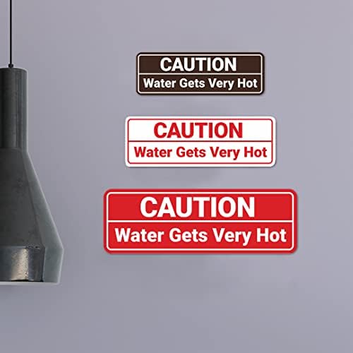 Standard Caution Water Gets Very Hot Sign (Black Gold) - Medium 1 Pack - Image 3