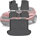 Floor Mats & Trunk Mats for 2017-2022 Kia Sportage (Gas ONLY), TPE All Weather Protection 2 Rows Car Floor Liners Accessories (Cargo Tray in Upper Deck Position) by SANBAN-AXE