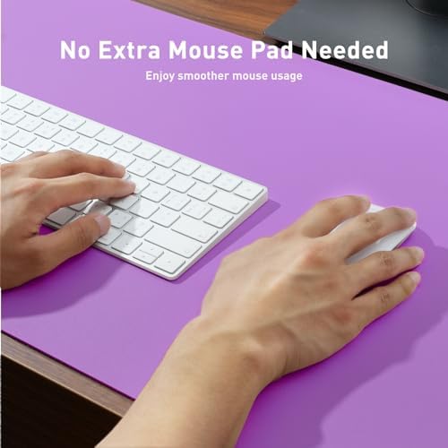 Aothia Leather Desk Pad Protector, Mouse Pad, Office Desk Mat, Non-Slip PU Leather Desk Blotter, Laptop Desk Pad, Waterproof Desk Writing Pad for Office and Home (36" x 17", Iris Violet) - Image 4