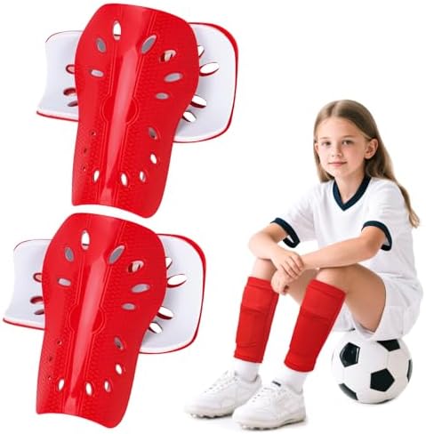 2 Pairs Shin Guards Soccer for Kids,Shin Pads Extra Lightweight Breathable Slide in Shin Guard for Football Training Match Outdoor Activities Protective Slip-in Shin Guards for Boys Girls by Unknown