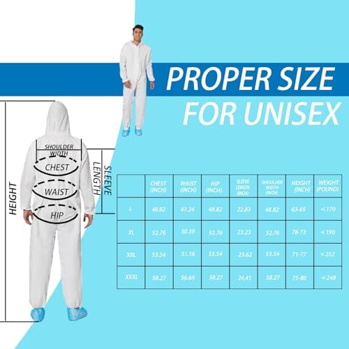 1-5PCS L-XXXL|Hazmat Suits Disposable|Protective Suits|Disposable Protective Coverall|Work clothing for Keep full body clean - Image 4