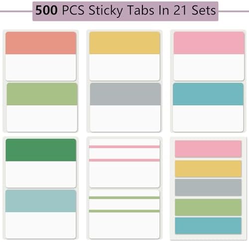 ELII 500 PCS Tabs 2 Inch Book Tabs Sticky Index Tabs,File Tabs - Image 2