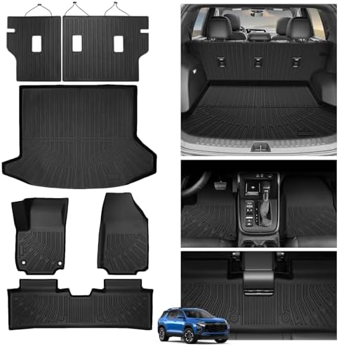 Powerty Floor Mats for 2025 2026 Chevrolet Chevy Equinox (Non EV) / GMC Terrain Car Mat, All Weather 3D TPE Anti-Slip Trunk Cargo Liner Seat Back Covers Protectors Full Set Car Accessories by Powerty