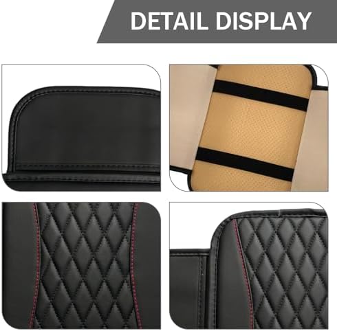 Car Center Console Cover, Patchwork Leather Armrest Cover Cushion with 2 Storage Bag, Waterproof Comfortable Auto Arm Rest Pad, Universal Center Console Protector for Sedan, SUV (Black) - Image 4