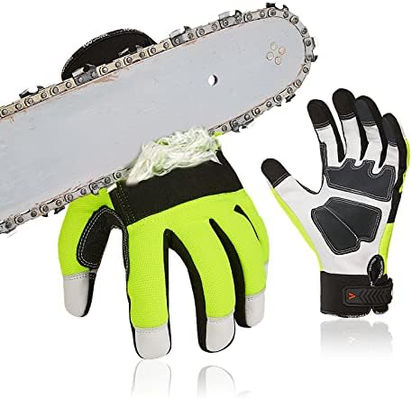 Vgo... Leather Chainsaw Gloves,left-hand Saw Protection(GA9767CS/GA8912) by Vgo