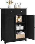 Yaheetech Small Bathroom Storage Cabinet with Drawer and 2 Doors, Black by Yaheetech