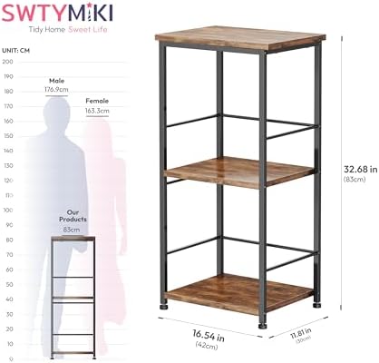 SWTYMIKI Coffee Bar Cabinet for Home - 3-Tier Sturdy Farmhouse Coffee Stand Station Multi-Purpose Buffet Sideboard - Kitchen Bar Table for Living Room, Corner, Small Space, Espresso - Image 2