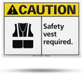 TRADESAFE Caution Safety Vest Required Sign, Aluminum PPE Safety Signs by TRADESAFE