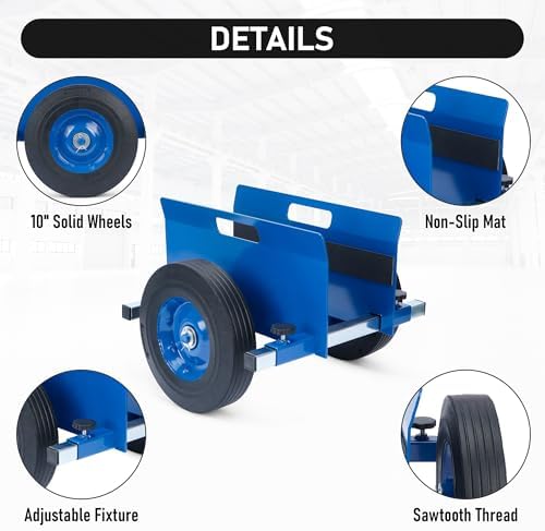 AIWFL Panel Dolly 1100LBS Door Dolly Cart with 10" Solid Wheels - Image 4