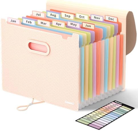 Sooez Accordion File Organizer, 13-Pocket Expanding File Folder Letter Size by Sooez