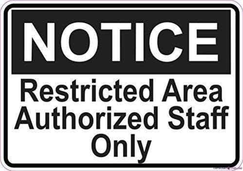 Indication warning sign Notice Restricted Area Door S Business Wall Art Outdoor Indoor 12x8 Inches New Aluminum Metal tin sign by Eletina