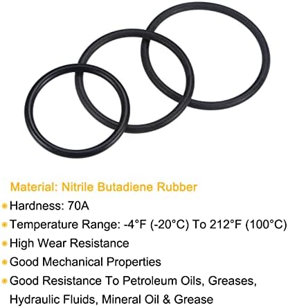 MECCANIXITY Nitrile Rubber O-Rings 58mm 67mm 75mm OD 48mm 57mm 65mm ID 5mm Thick Seal Gasket, Black 30in1 Set - Image 4