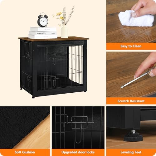 DWANTON 27" Dog Crate Furniture, Dog Kennel Indoor, with Waterproof Cushion - Image 5