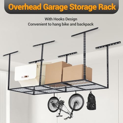 GarveeHome Garage Ceiling Storage Racks - Heavy Duty, 96'' * 36'', Adjustable Cold Rolled Steel Racks, 600 lb. Loading Weight Capacity - Image 3