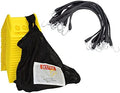Mytee Products Corner Protector & Tarps Bungee Straps Kit - 20 Pack Yellow 4" Corner Protector & 50 Pack 21" EPDM Tarp Bungee Straps with Carrying Bag by MyteeProducts