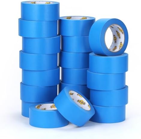 EFOK 20 Rolls Blue Painters Tape 2 inch Wide Bulk Paint Masking Tape 55 Yds by EFOK