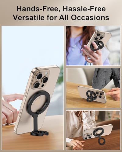 MagSafe Phone Grip Holder Dual-Sided Magnetic Finger Ring with Kickstand - Image 5