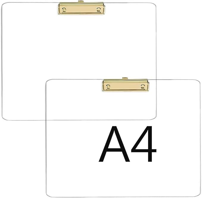 JIARI 2 Pack Clear Acrylic Office Clipboard A4 Letter Size 9.06" x 12.6" - Image 2