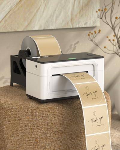 MUNBYN 3 Inch Brown Round Thermal Labels for Business, 500 Labels/1 Roll - Image 2