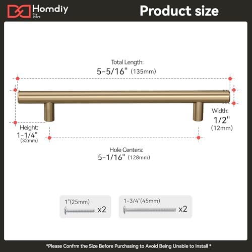 homdiy 1Pack 5in Cabinet Handles Champagne Bronze Kitchen Cabinet Pulls Drawer Pulls for Dresser Drawers - Image 2
