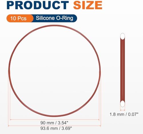 10pcs Silicone O-Ring 98.6x95x1.8mm Metric Sealing Gasket - Image 2