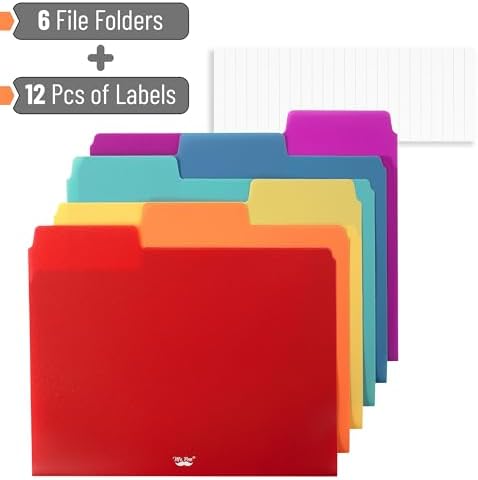 Mr. Pen- File Folders, 1/3 Cut Tab, 6 Pack, Assorted Colors, Letter Size - Image 2