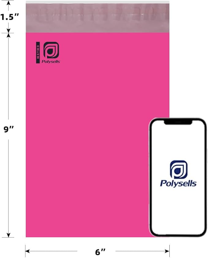 POLYSELLS 1000 pcs 6x9 Inches Pink Poly Mailers Shipping Envelopes, Strong - Image 2