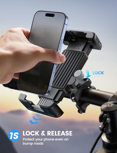 Lamicall Bike Motorcycle Phone Mount Holder - [1s Quick Lock] - Image 2