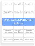 1" x2-5/8 Shipping Address Labels, Blank Mailing Labels, 30-UP White Self-Adhesive Name Tag Stickers for Inkjet and Laser Printer [50 Sheet 1500 Labels] by NefLaca